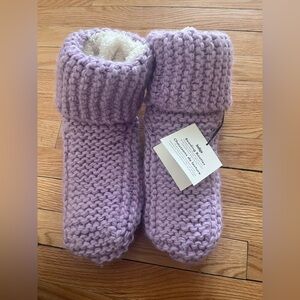 NWT- Indigo Knit Reading Booties, Violet lilac, fits women’s shoe size 8-9